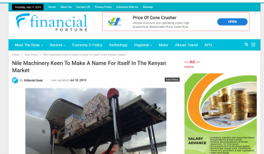 肯尼亚《金融经济》采访报道九游会机械